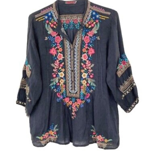 Johnny Was Bethanie Tunic Ocean Blue; size small - Picture 1 of 9